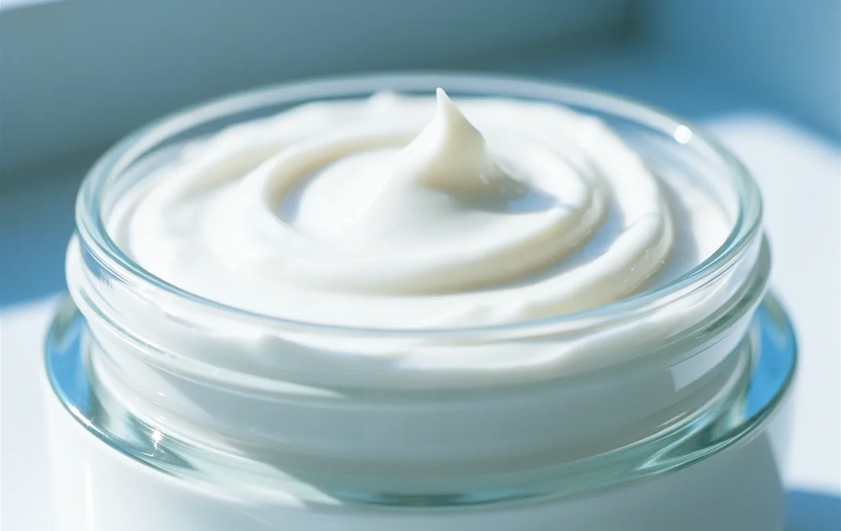 Facial care cream texture